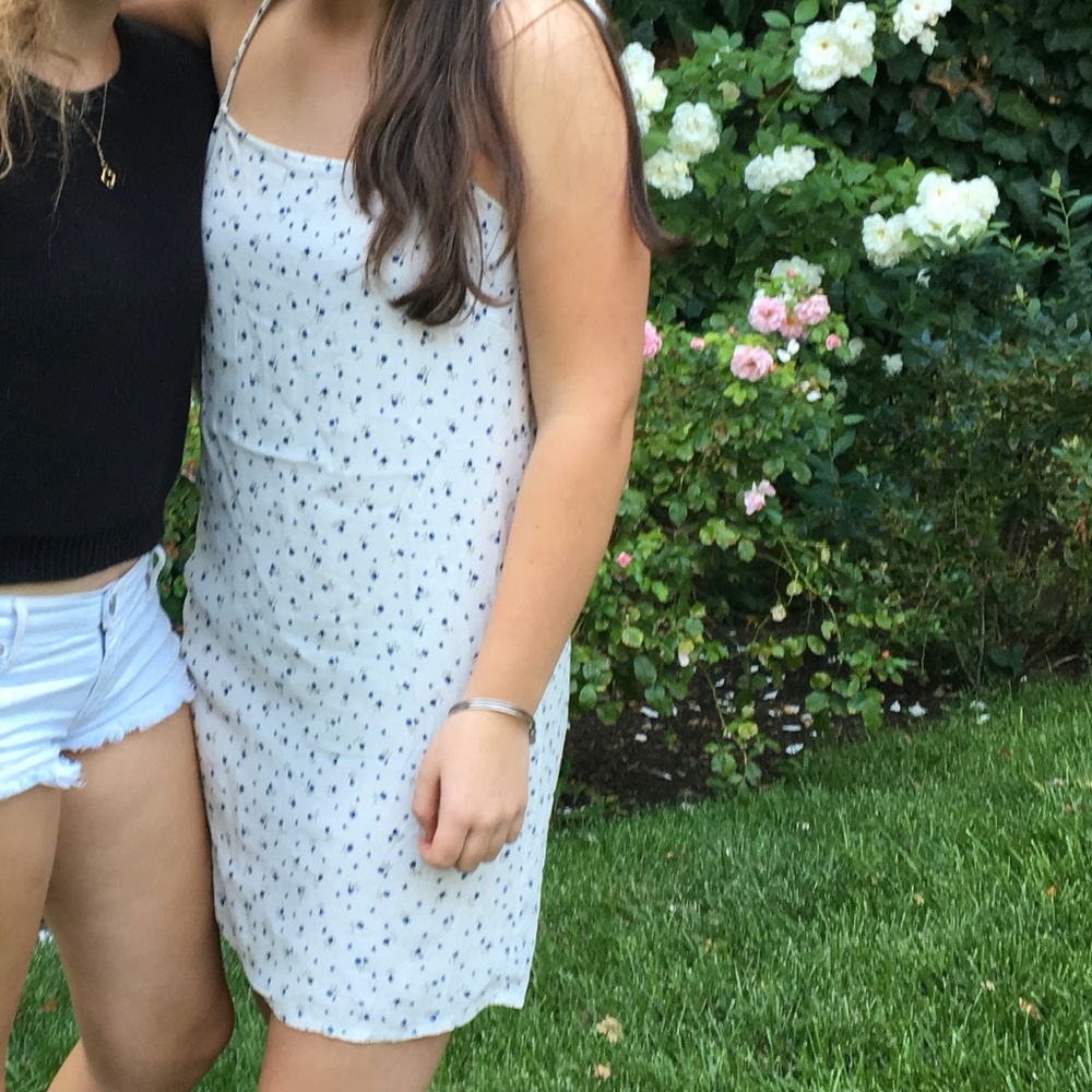 Brandy Melville White Floral Mini Dress